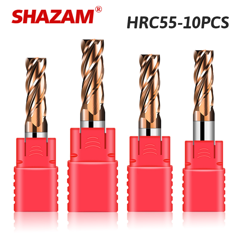 End Mill Set - SHAZAM-Fresa de extremo plano HRC55 de