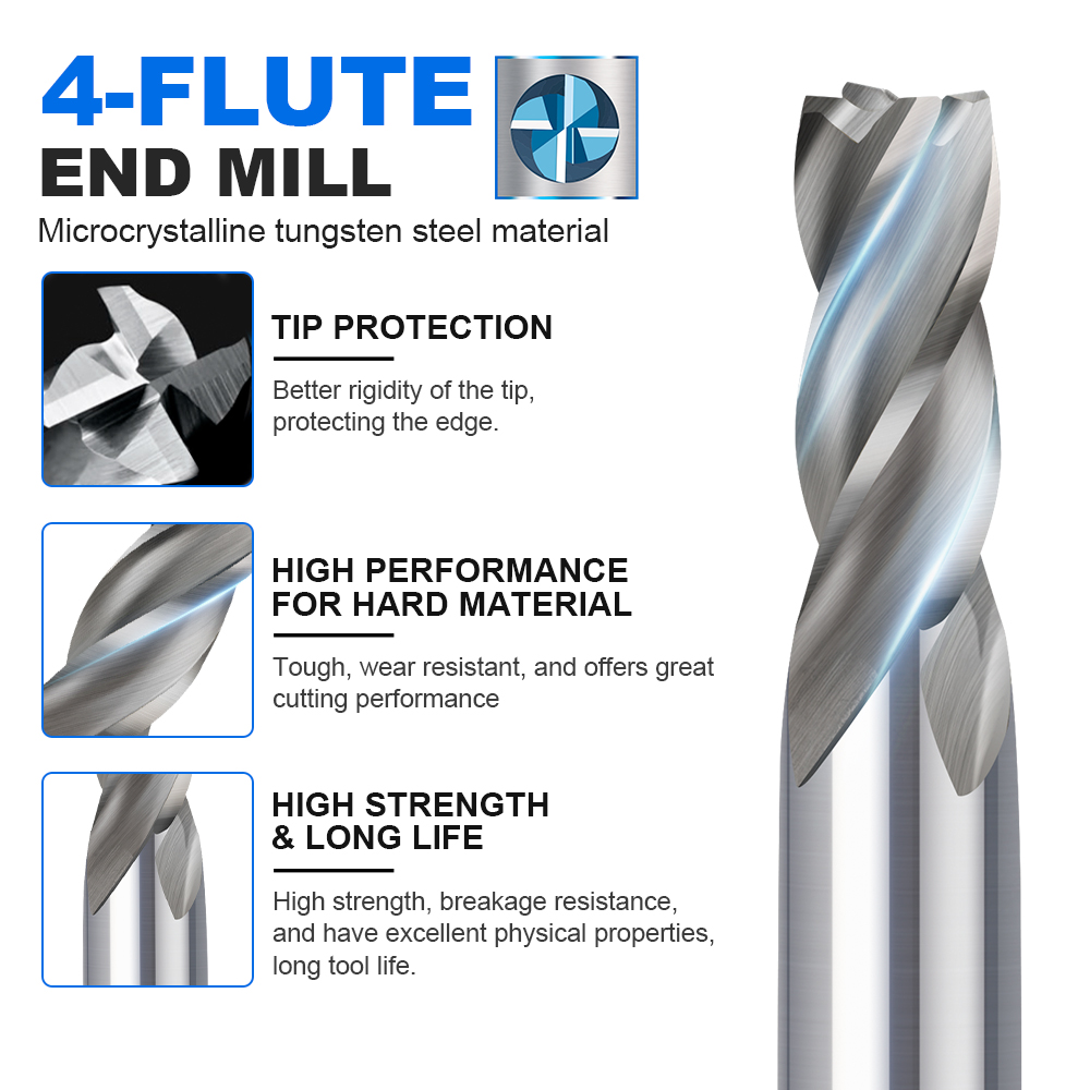 CMCP Fresa de extremo HSS de 4 - End Mill Set reseña y precio